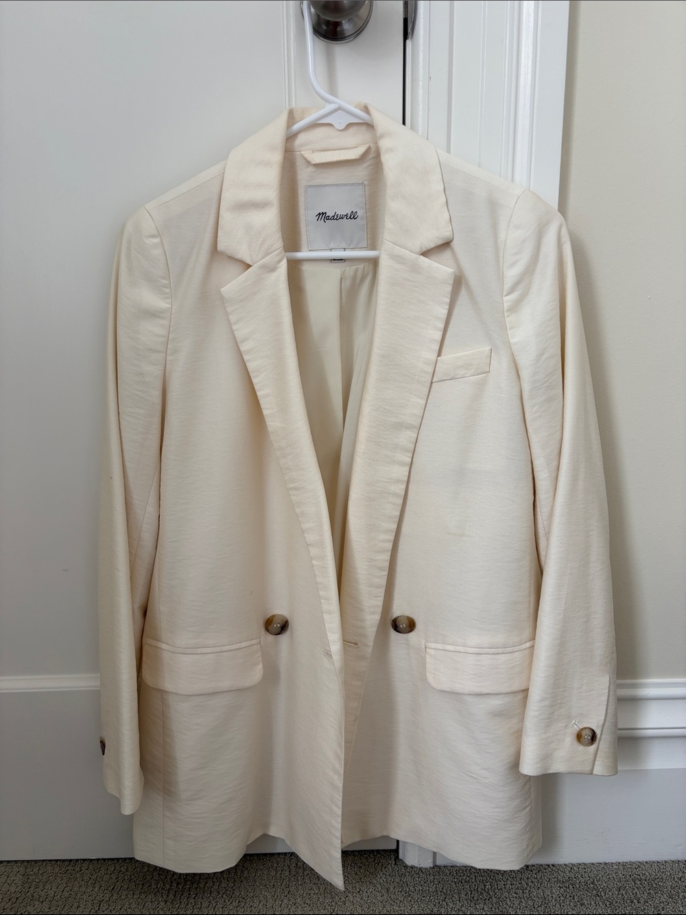 Madewell Ivory Double-Breasted Blazer - XS